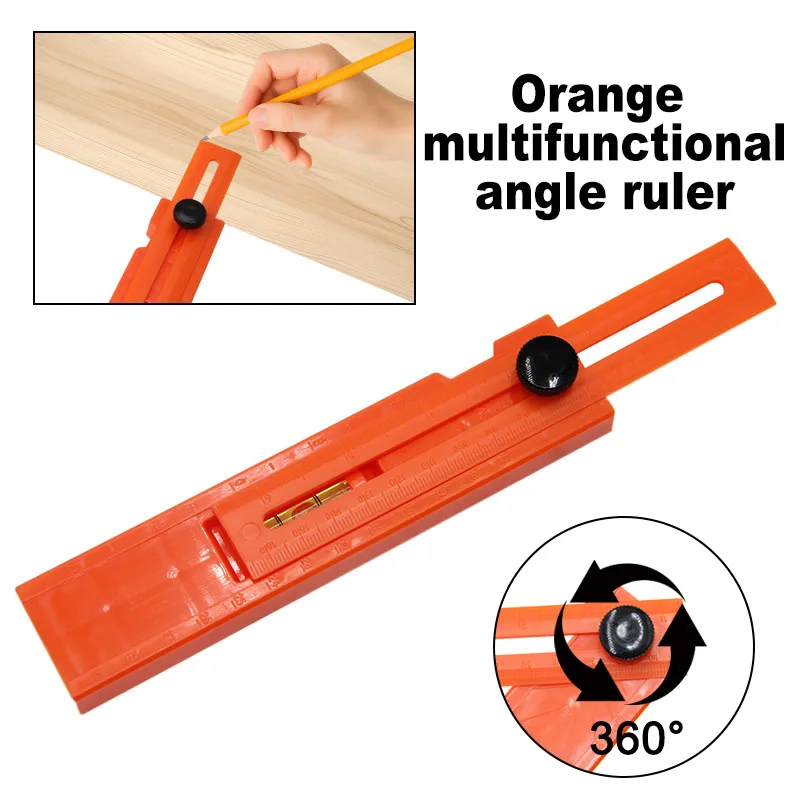 

Woodwork position angle ruler multifunctional precise horizontal bubble easy adjust rotation portable right angle marking ruler