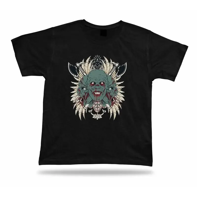 Tshirt Tee Shirt Birthday Gift Idea Cerberus Three Heads Bleeding Axes Emblam