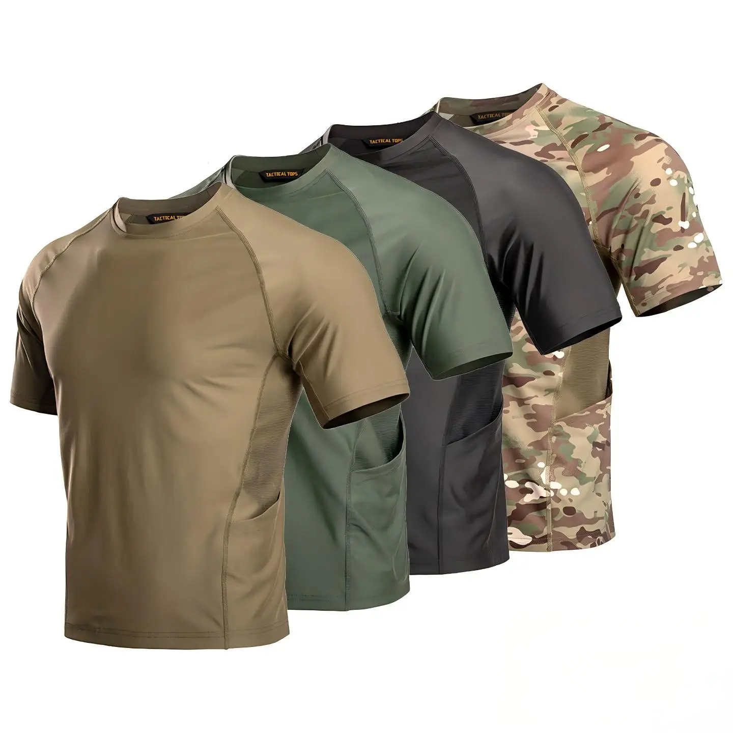 New American Style Quick Drying T-shirt Men's Coolmax Tactical Short Sleeved Breathable Training Suit Instructor Round Neck Top