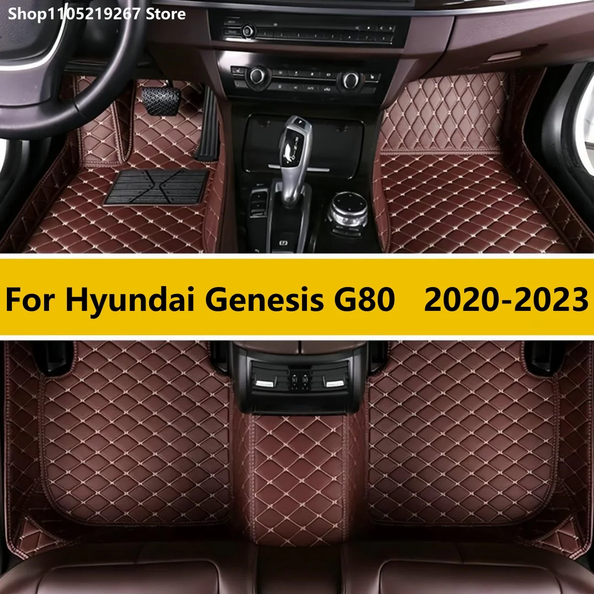 

Custom Car Floor Mats for Hyundai Genesis G80 2020 2021 2022 2023 Years Artificial Leather Fit Interior Details Car Accessories