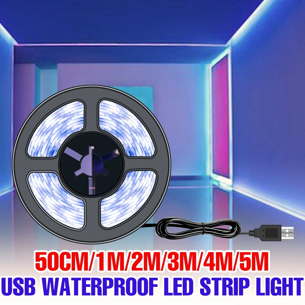 

LED Light Strip 5V Indoor Lamp Bar USB Flexible Tape Lights Kitchen Wardrobe TV Backlight Stair Display Cabinet Decor Lighting