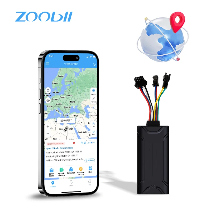 One-Touch SOS GPS Tracker Waterproof PC Compatibility Hidden Dashboard Door/Trunk Status Detection ACC External Android IOS Apps