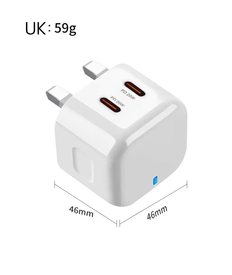 40W Type C Charger Fast Charging Dual PD QC 3.0 Mobile Phone Charger Adapter For iPhone Samsung Huawei Xiaomi USB C Wall Charger