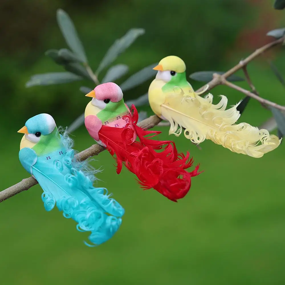 Clip on Realistic Foam Birds Decorative Bird Ornaments Simulation Bird Set for Fairy Garden Home Indoor Outdoor
