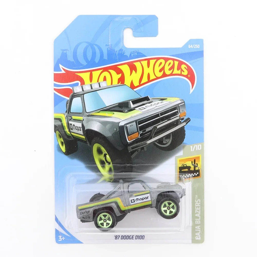 2021-168 Original Hot Wheels Mini Alloy Coupe 87 DODGE D100 1/64 Metal Diecast Model Car Kids Toys Gift