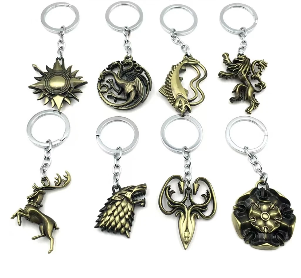 House of Targaryen Dragon Keychain Game of Thrones Men Trinket Boy Bag Car Key Chain Jewelry Souvenirs Gift