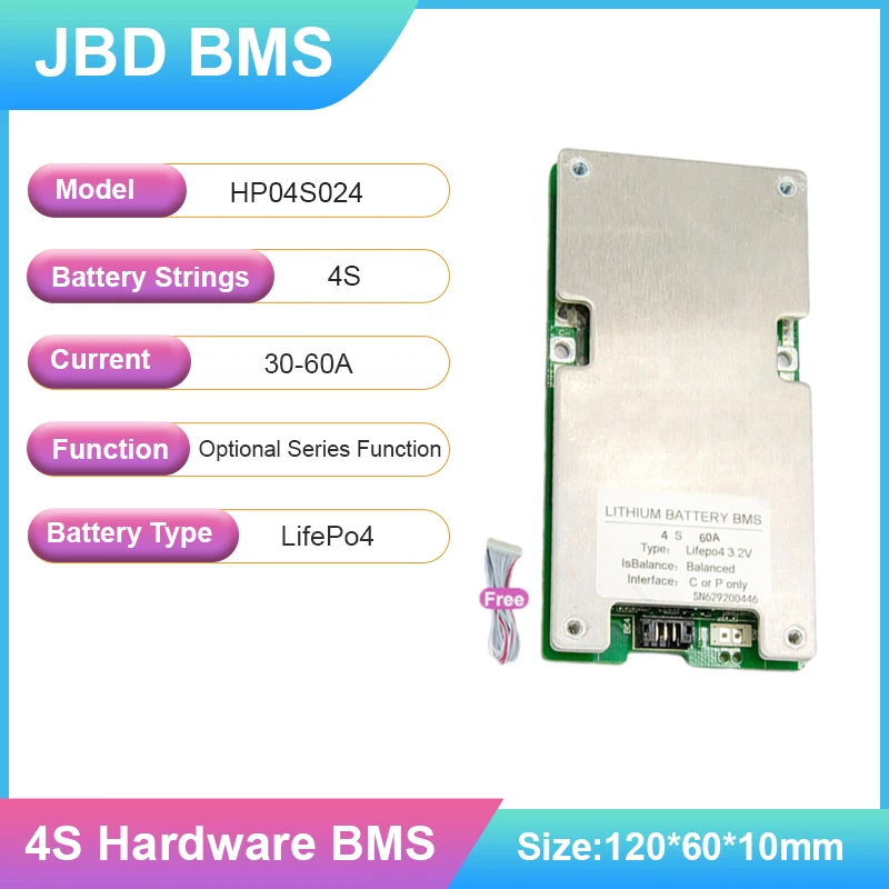 JBD BMS 4S 30A 40A 60A BMS Series Function Common Port Passive Balance Protection Circuit Board Lifepo4 Lithium Battery 3.2V BMS