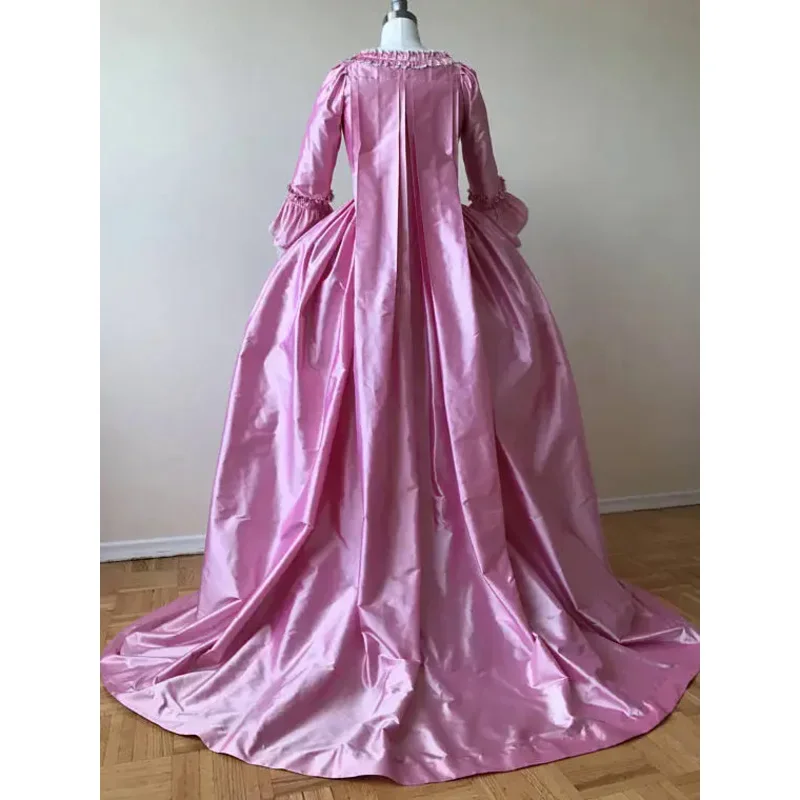 Women's Rococo Marie Antoinette Pink Gown Dress 1700s Royal Court Belle Marie Antoinette dress the French back dress