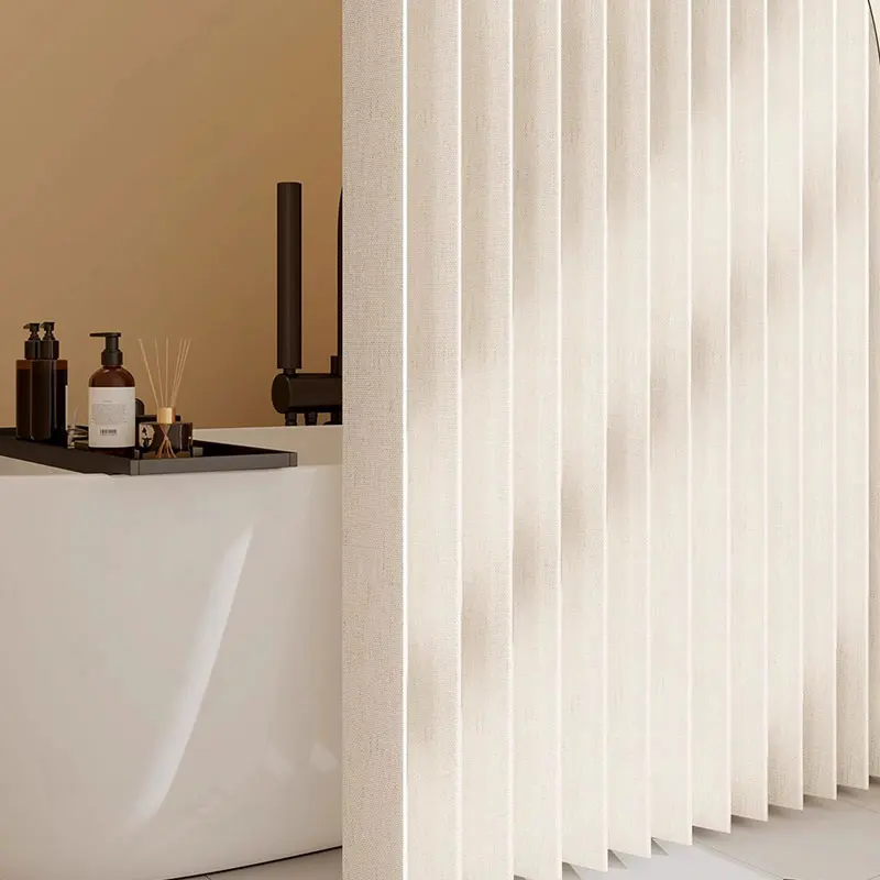 Foldable Shower Curtain Thermal Insulation Winter Bathing Block Cold Draft with Hooks for Unheated Bathroom Air Conditioned Room