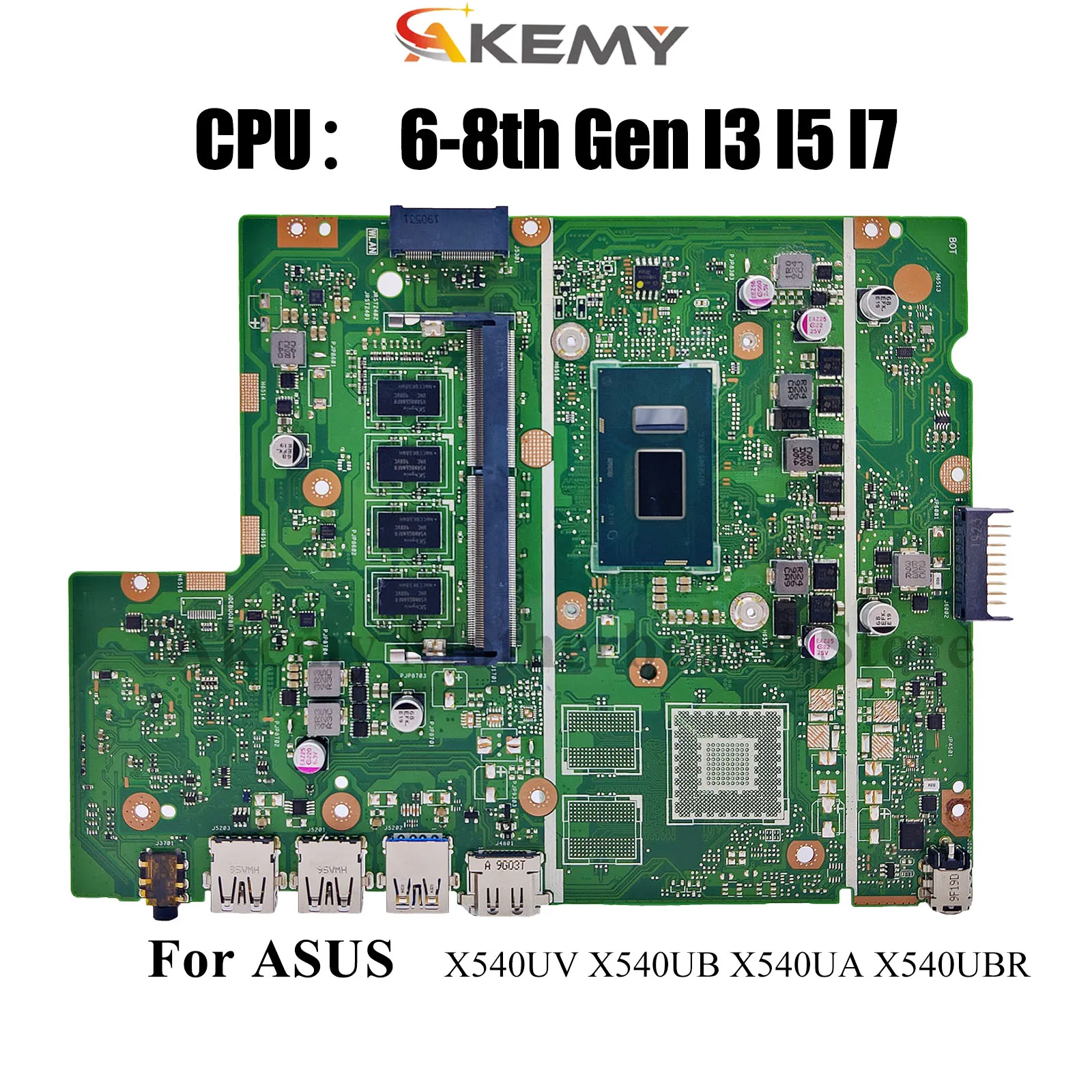 

Материнская плата для ноутбука X540UA для ASUS X540UB P540U X540UBR X500U X540UV X540U A540U X540UAR R540U F540U с процессором I3 I5 I7