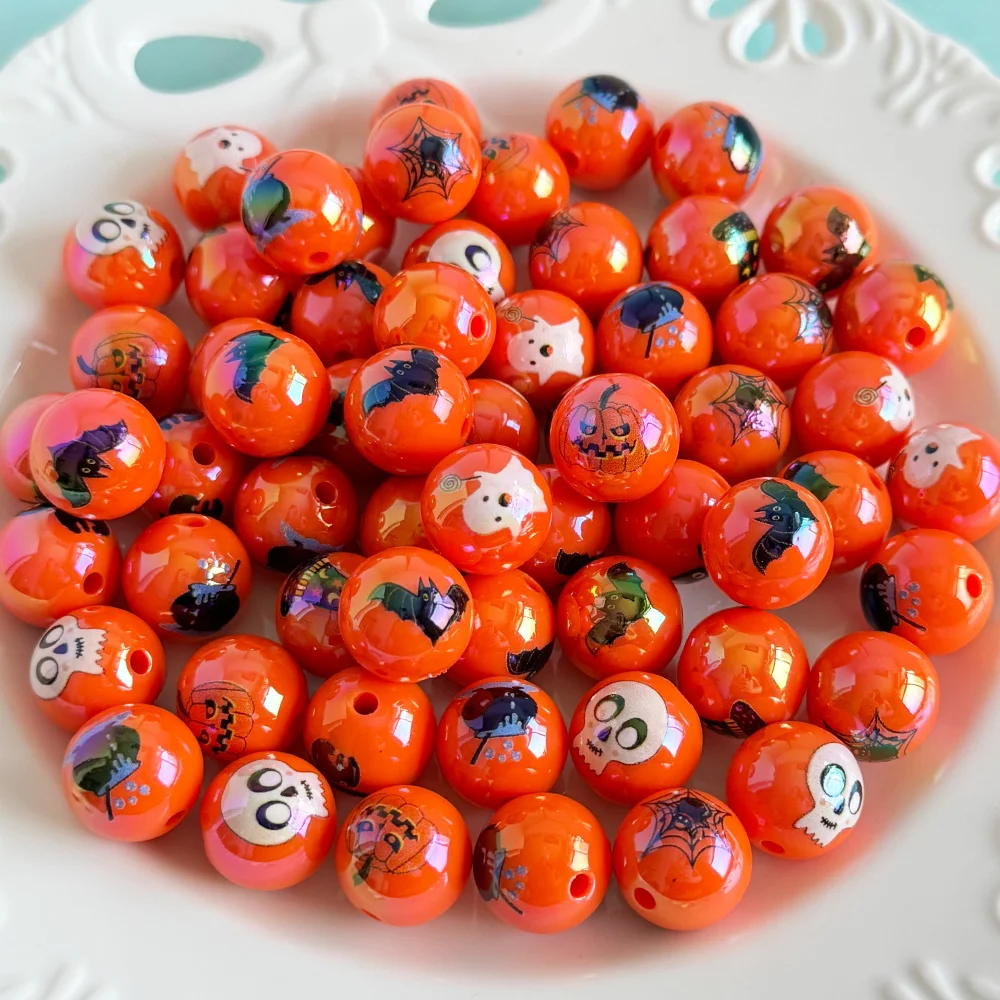 

Cordial Design 100Pcs 16*16MM DIY Fancy Beads/Aurora Effect/Hand Made/Jewelry Accessories/Round Shape/Hallowmas/Acrylic #19011