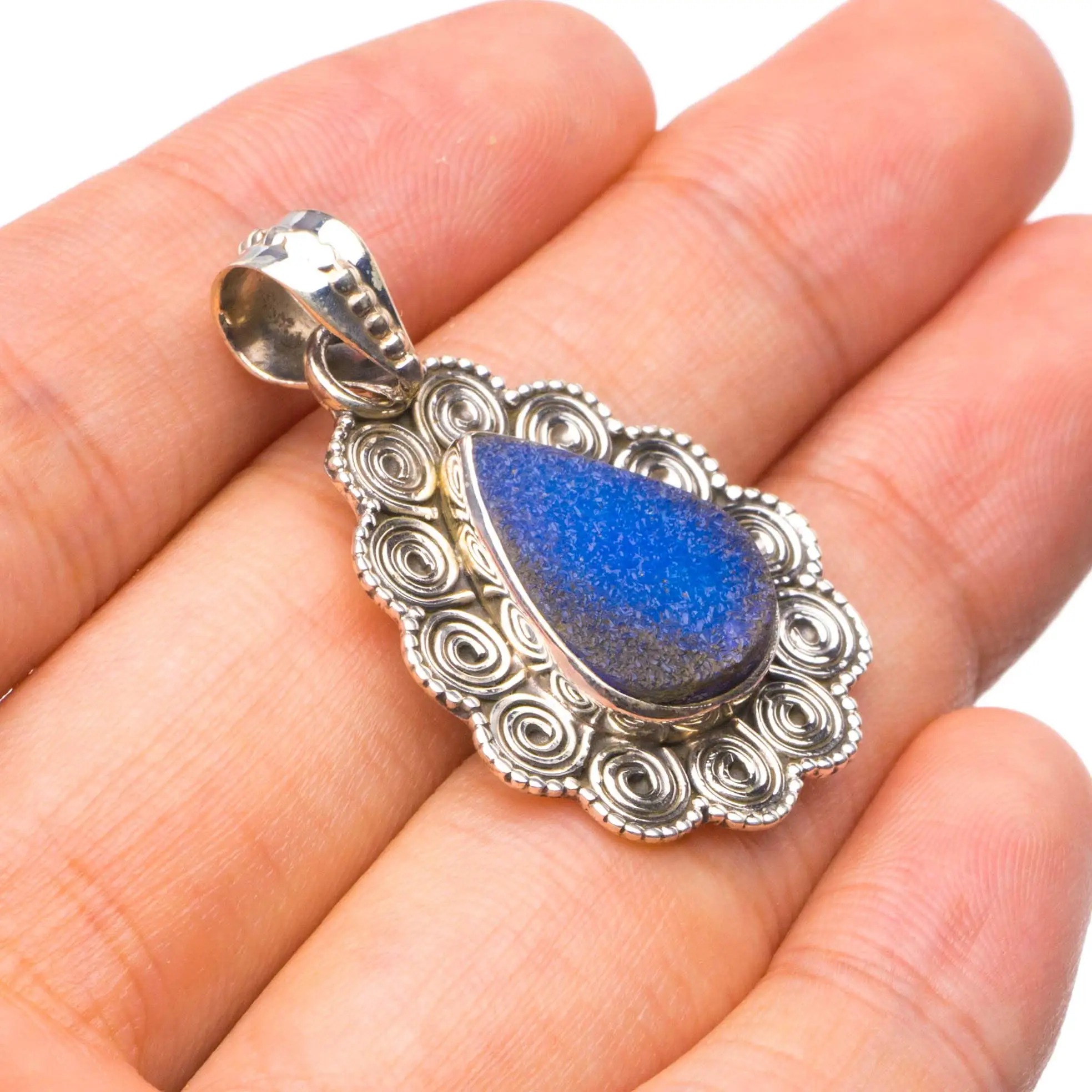 

StarGems ® Уникальный кулон ручной работы из натурального титана из стерлингового серебра 925 пробы 1,5 дюйма X1071