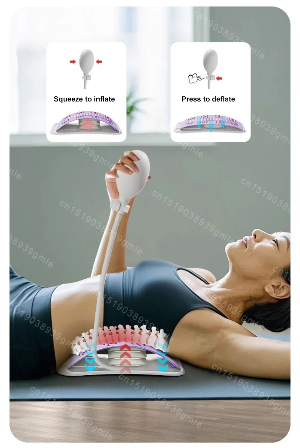 Customizable Airbag Back Stretcher Device Spine Correction Support Adjustable Lumbar Cervical Muscle Relax Waist Neck Back