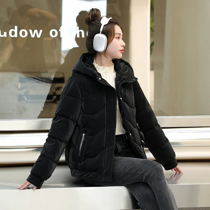 2024 New Winter Women Jacket Coats Parkas Female Down Cotton Hooded Overcoat Thick Warm Jackets Windproof Casual Student Coat