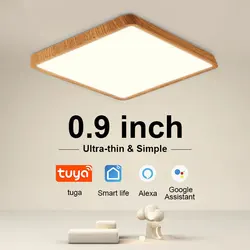 Plafonnier LED Tuya Smart WiFi, 36W, application WiFi, commande vocale, Alexa, télécommande Google, plafonniers carrés et ronds, salon