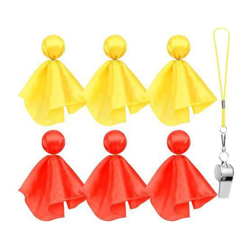 6 Pieces Penalty Flag Football Challenge Flags Football Referee Flag Sports Fan Tossing Flags Party Accessory Red+Yellow