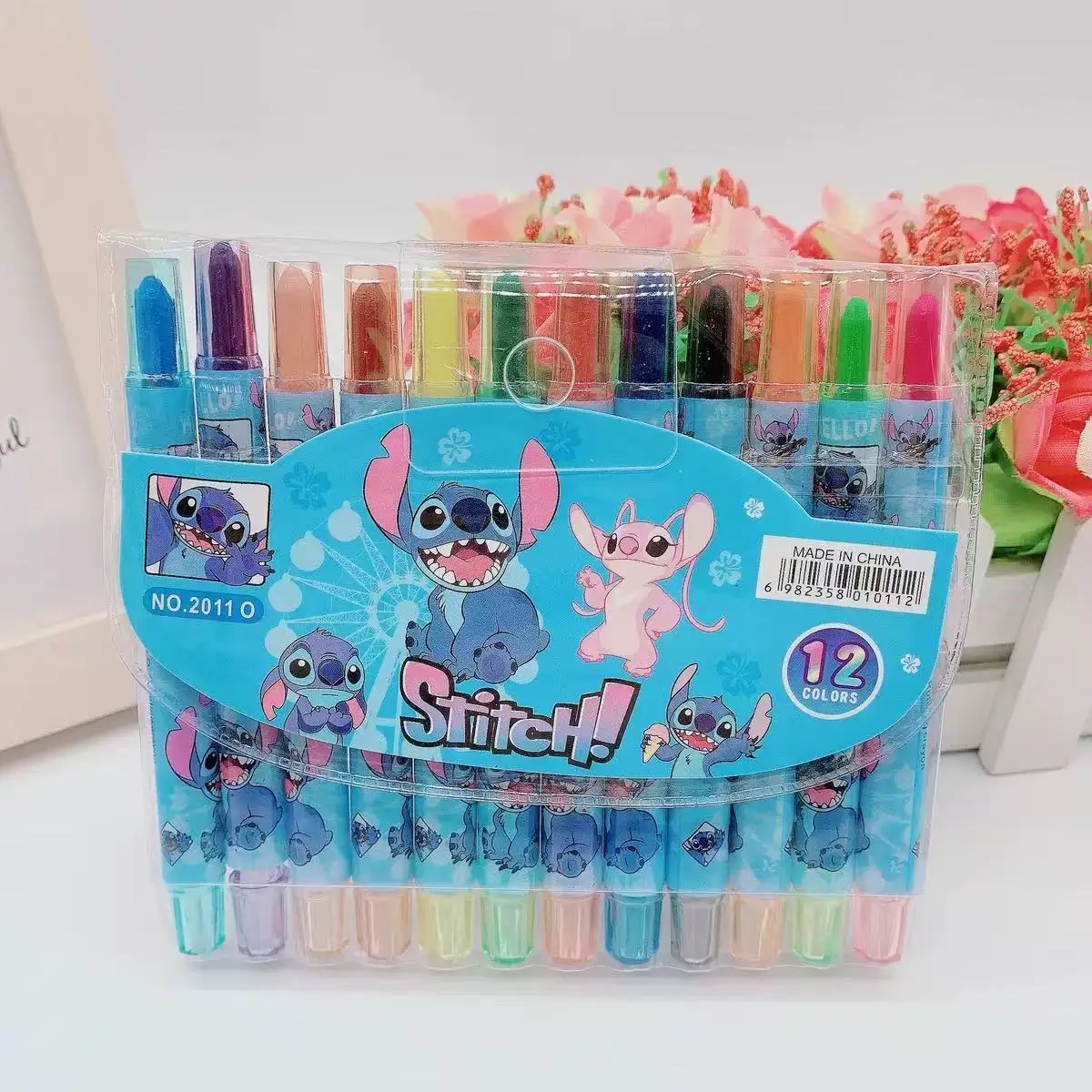 

Disney Stitch Crayons Kids Anime Oil Pastel Student Art Colores Painting Pen Pastel Stationery Christmas Gift School Supplies