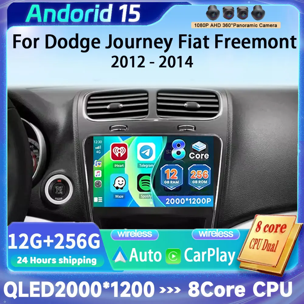 For Dodge Journey Fiat Leap Freemont 2012 - 2014 Car Radio Multimedia Player Navigation GPS DSP 4G Wifi Carplay Auto Android 16