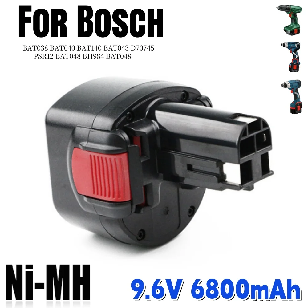 

New BAT048 for Bosch 9.6V 6800mAh Ni-MH Rechargeable Battery Power Tools Battery for Bosch PSR 960 BH984 BAT048 BAT119