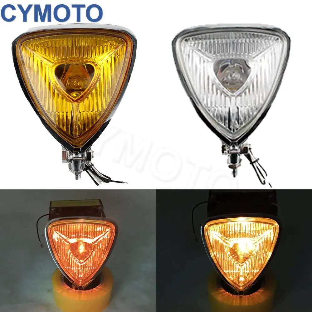 

Vintage Head Lamp Triangle Headlight Retro Headlamp Front Light Lamp For Retro Models And ATVs For Harley Chopper Custom