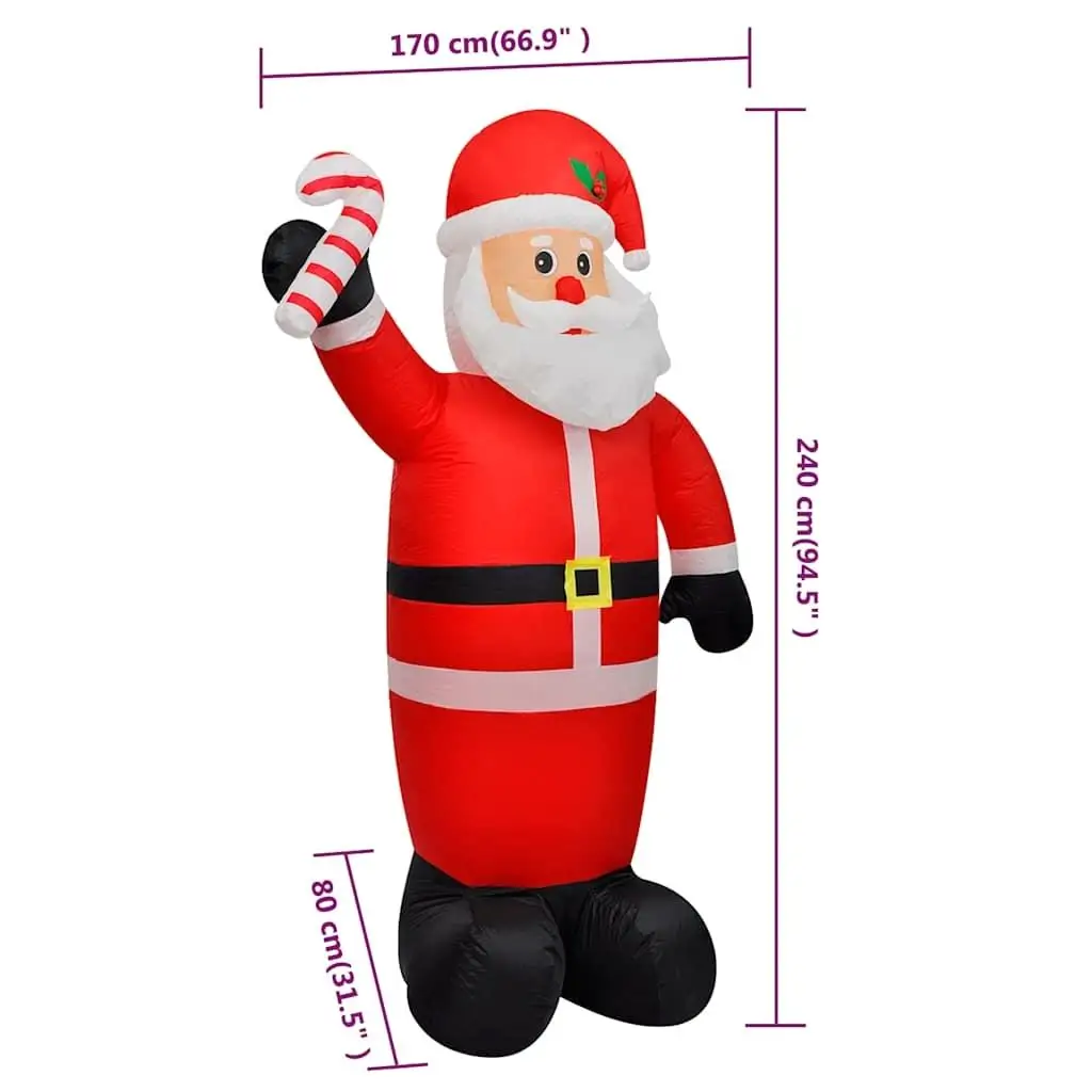 8ft Christmas Inflatable Santa Claus - Perfect Holiday Outdoor Decoration