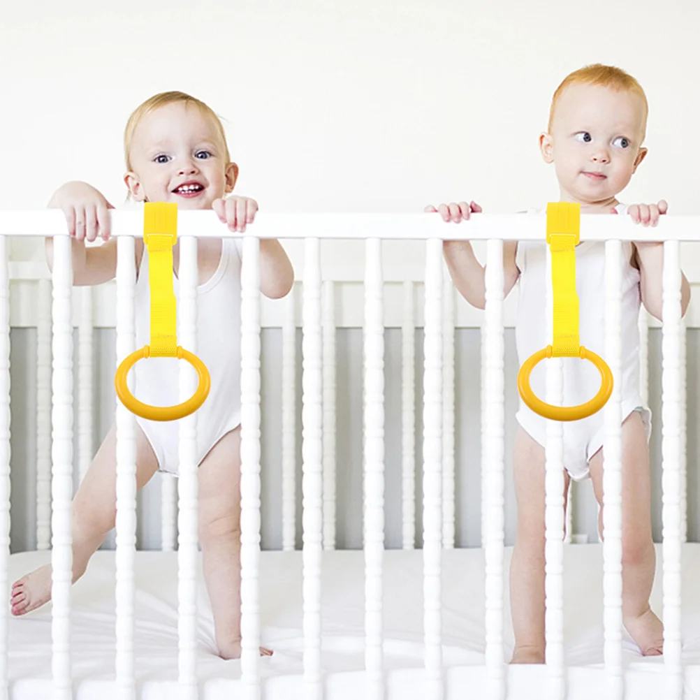 5 قطع من حلقات سحب سرير الأطفال من البلاستيك المتين لسرير الرضع، حلقة تعليق للمشي والتدريب للأطفال الصغار، حلقة سحب للأطفال