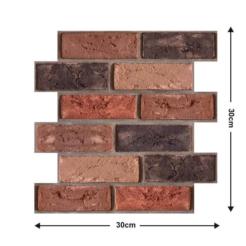 30 سنتيمتر x 30 سنتيمتر x12 بولي كلوريد الفينيل قشر وعصا البلاط ، نمط الطوب خمر للخزانة ، موقد ، مناطق عالية الاتصال ، القابلة للإزالة DIY للمأجرين
