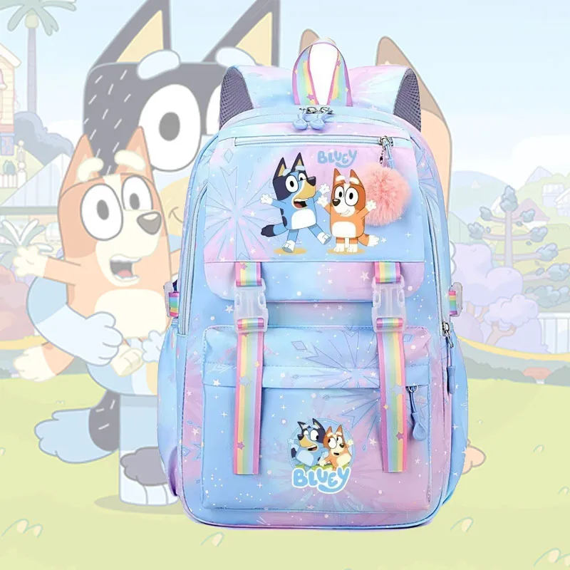 

Милый мультяшный синий новый радужный рюкзак для учащихся начальной и средней школы, повседневный рюкзак большой вместимости