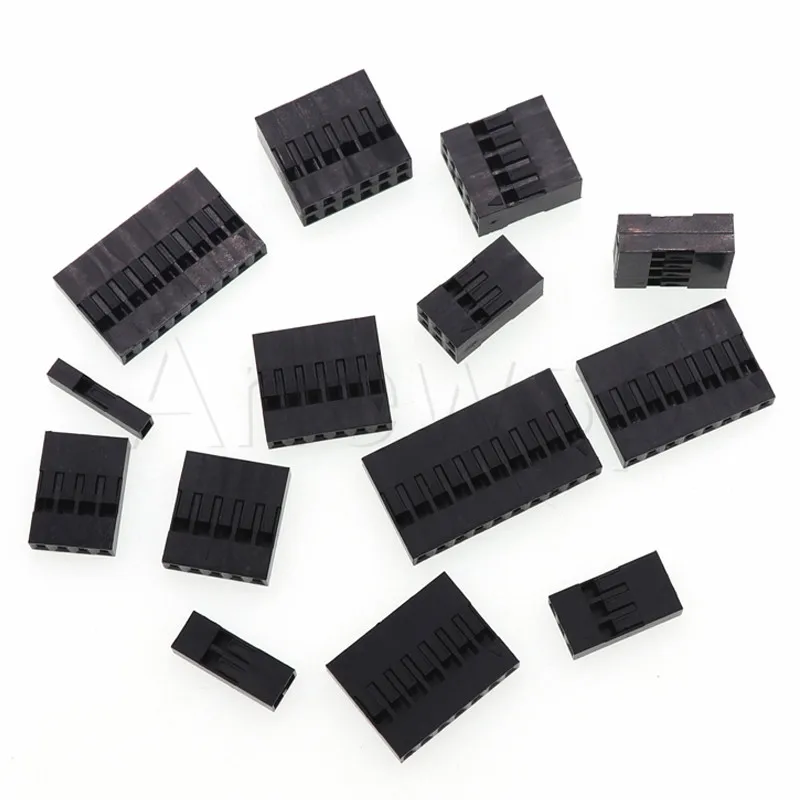 50PCS Dupont Plastic Shell 2.54mm Single Row Dupont Connector 1P/2P/3P/4P/5P/6P/7P/8P/9P/10P