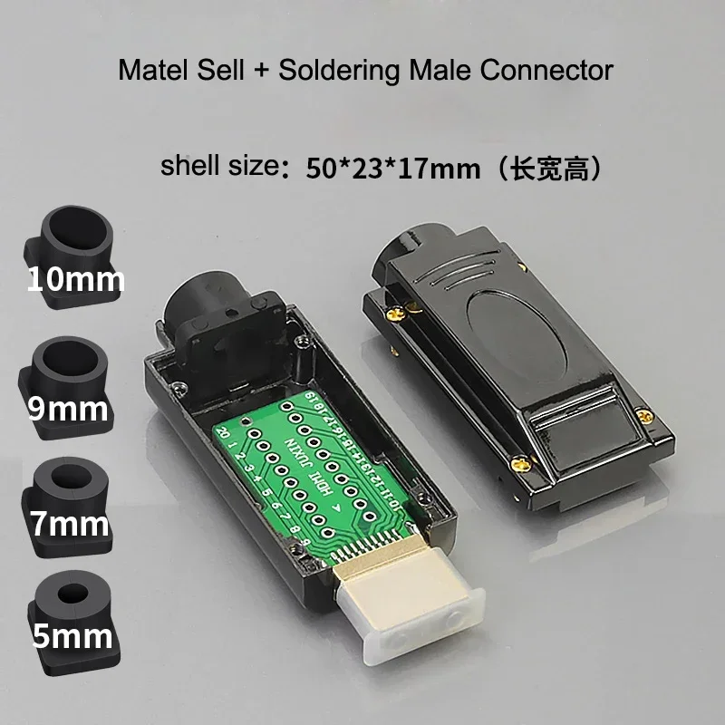 Złącze bez lutowania zgodne z HDMI Wtyczka Zgodne z HDMI 2.0 Spawanie Złącza męskie 4K HD Naprawa linii Adapter DIY — zdjęcie 6