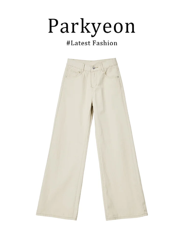 

High Waist Fleece Lined Thickened Straight Leg Jeans Women's Autumn Winter Small Size Slimming Loose Long Pants