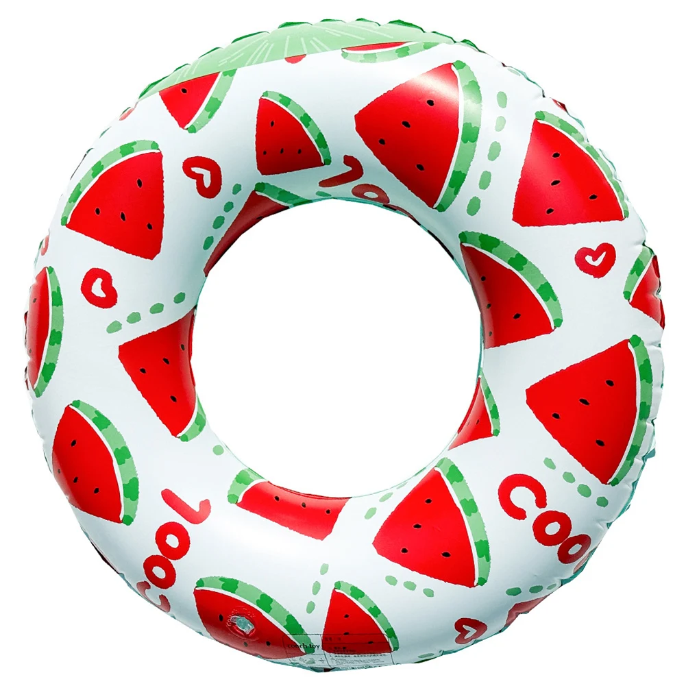 Inflatable Swim Ring Blow Up Swim Tube Leakproof Swimming Rings Floaties Watermelon Pattern Striped Pool Rings for Pool Beach