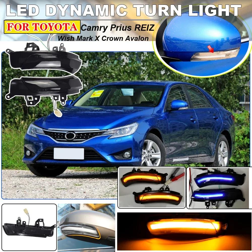 Mirror LED Turn Signal Repeater Lamp For Toyota AVALON GSX30 CROWN GRS202 2010-2012 PRIUS ZVW30 2009-2012 REIZ GRX130 2010-2016