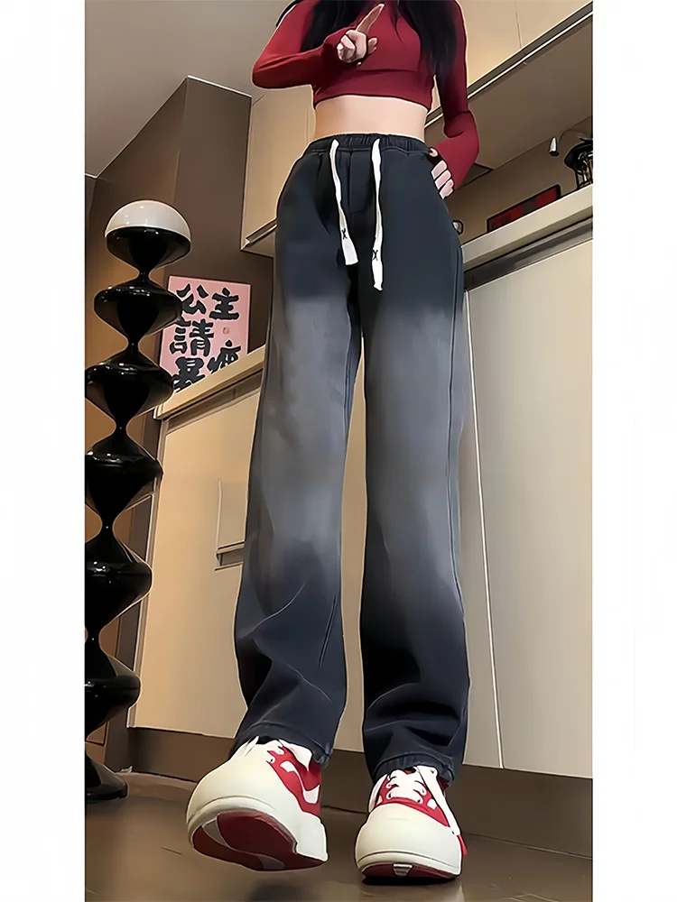 

Мужские джинсы American Adient Fce Lined, прямые, в стиле High Street, зимние, с чистым силуэтом, расклешенные, молодежный стиль