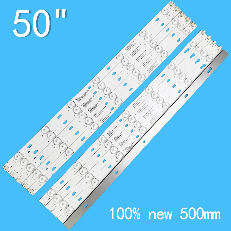 1ชุด = ไฟแบล็คไลท์ LED 10ชิ้นสำหรับ TCL D50A710 L50F2850A RF-BS500E32-0701L RF-BS500E32-0701R-02 RF-BS500E32-0701R-06 50D3AS7CX50 A0