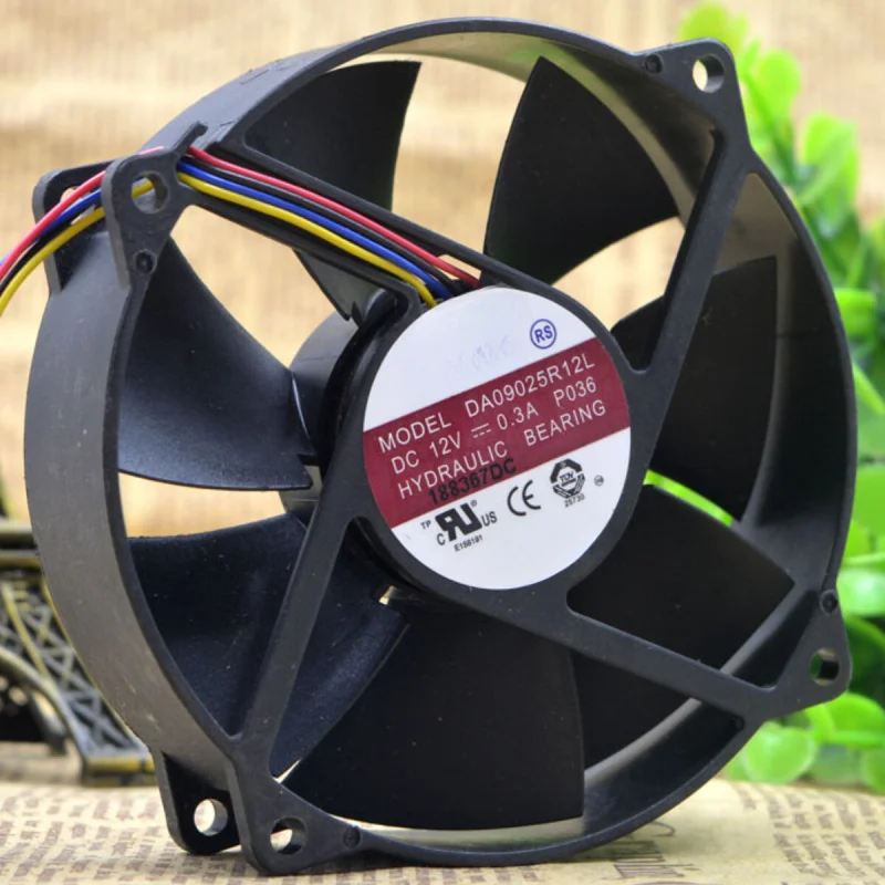 l 1PCS For AVC DA09025R12L | 12V 0.3A | 9CM | Round CPU Silent Speed Control Fan