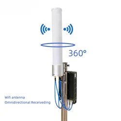 XJS Internet wireless 4g 5g fiberglass mimo omni 50 km 4800-6500MHz 15dbi long range outdoor wifi antenna
