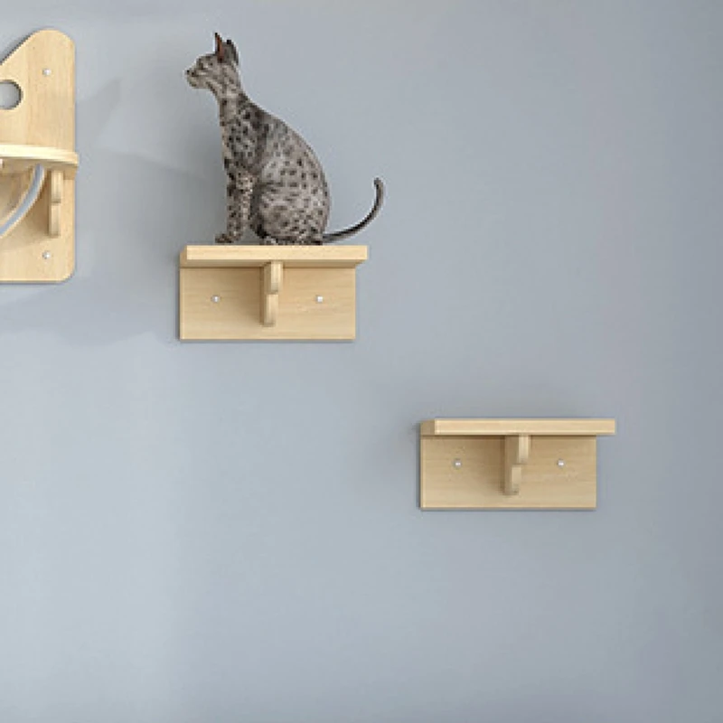 منصة تسلق أرجوحة القطط، منصة حائط، إطار تسلق صغير من الخشب الصلب للقطط