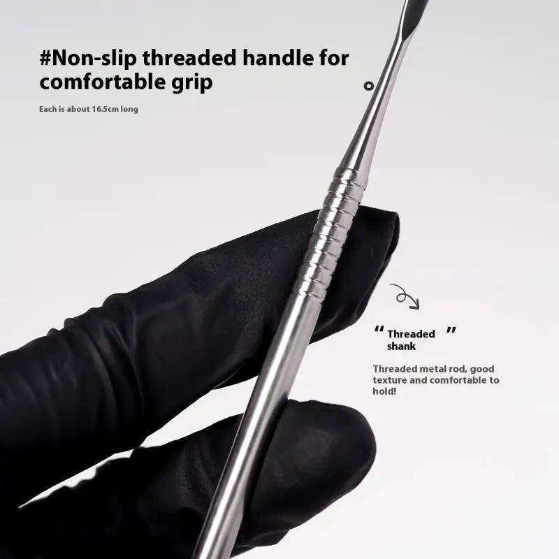 Tige d'agitation de Gel pour ongles en acier inoxydable à Double tête, bâton de dessin de détail, Palette cosmétique, spatule, outil de mélange, Nail Art