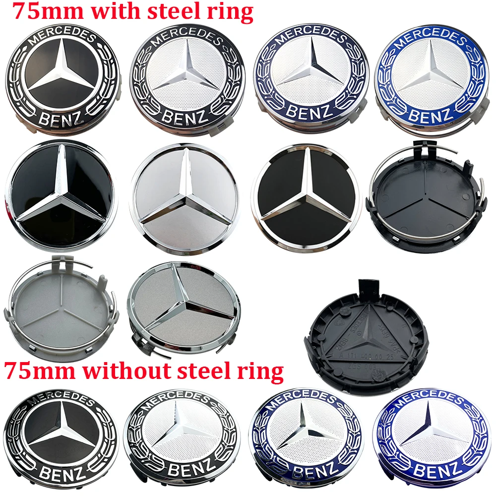 4Pcs 75mm Car Wheel Center Logo Hub Cap For Mercedes Benz W204 C218 A207 C117 CLA CLS E Class W212 S212 X166 W176 W205 W246205