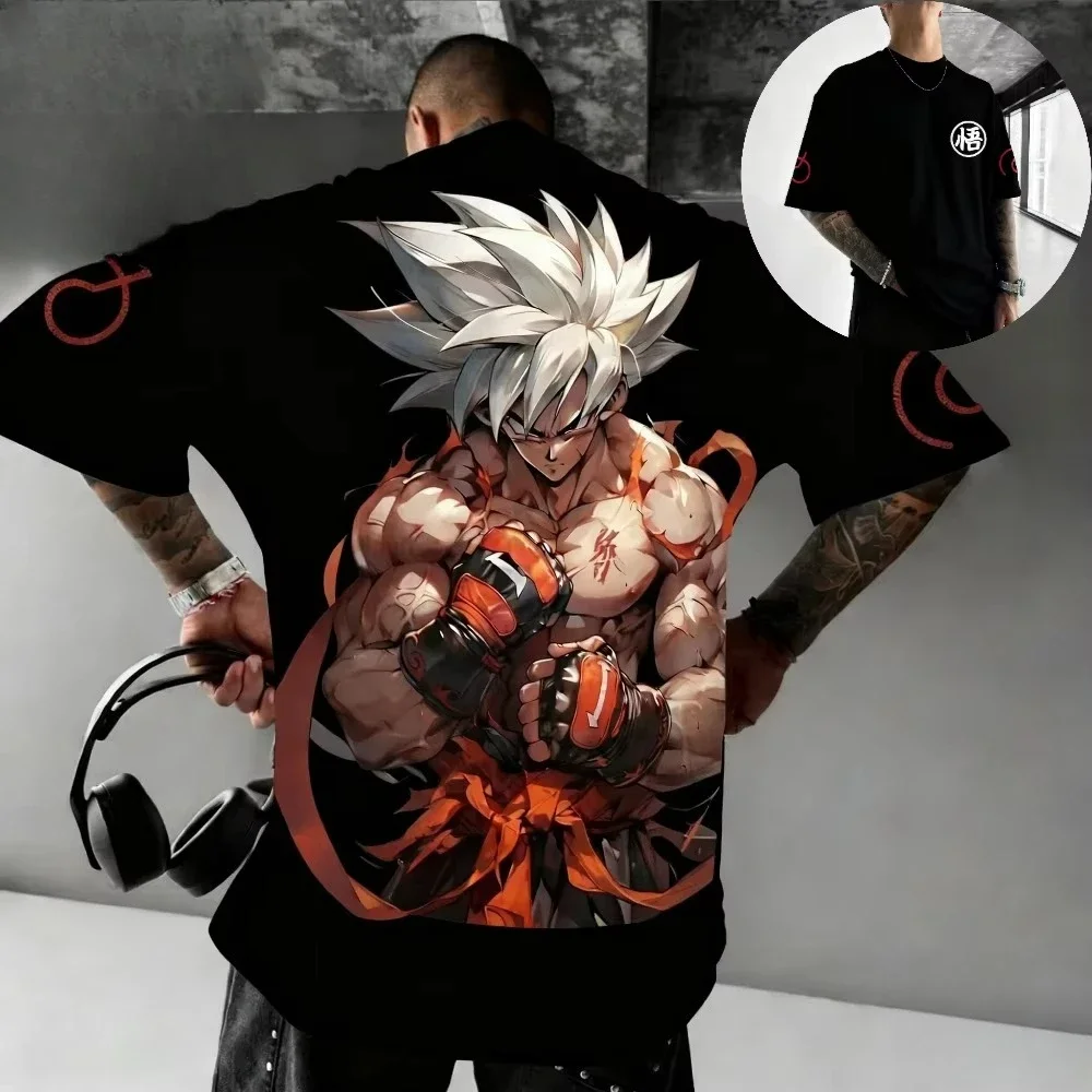 لعبة دراغون بول حجم كبير تي شيرت للرجال والنساء 2026 الصيف جوكو أنيمي المشارك وصفت Harajuku فضفاض العصرية الوالدين والطفل #1