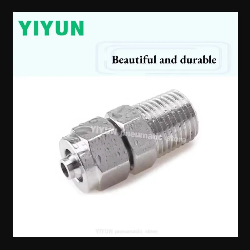 1pc 304 Stainless Steel Joint Fittings ZG1/8 ZG1/4 ZG3/8 ZG1/2 ZG3/4 - 8x5mm 10x6.5mm 12x8mm 14x10mm Pneumatic Thread Connector