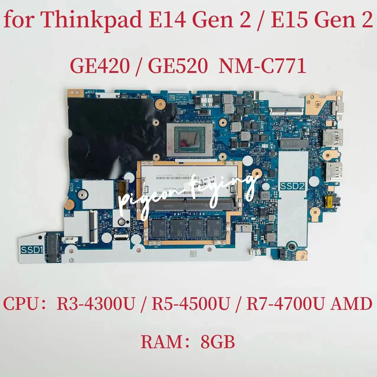 

NM-C771 For Lenovo Thinkpad E15 Gen 2 Laptop Motherboard CPU: R3-4300U R5-4500U R7-4700U RAM: 8G DDR4 FRU: 5B20W77555 5B20W77569