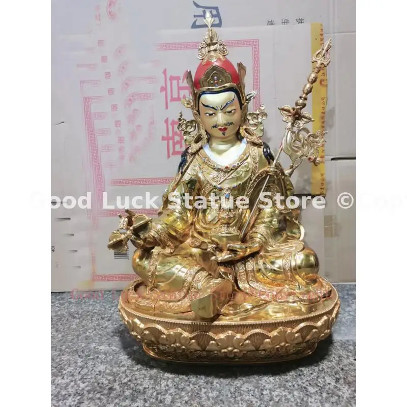 

45CM large Nepal Tibet temple Buddhism brass Guru Rinpoche Padmasambhava Buddha statue Buddhist bless safe health good luck