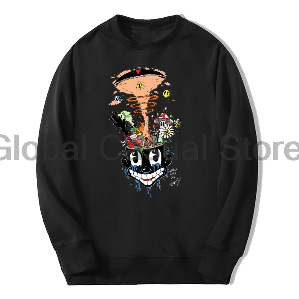 Lil Darkie Thinker Sweatshirt Small Dark One Merch 2024 Tour Crewneck Long Sleeve Women Men Streetwear Hip Hop Clothes