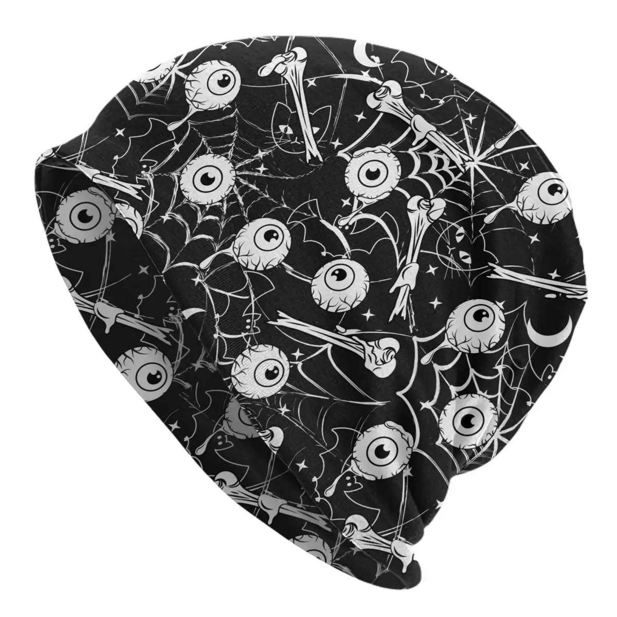 Spider Web Cat Halloween Eye Thin Skullies Beanies Fashion Caps For Men Ski Caps Bonnet Hats