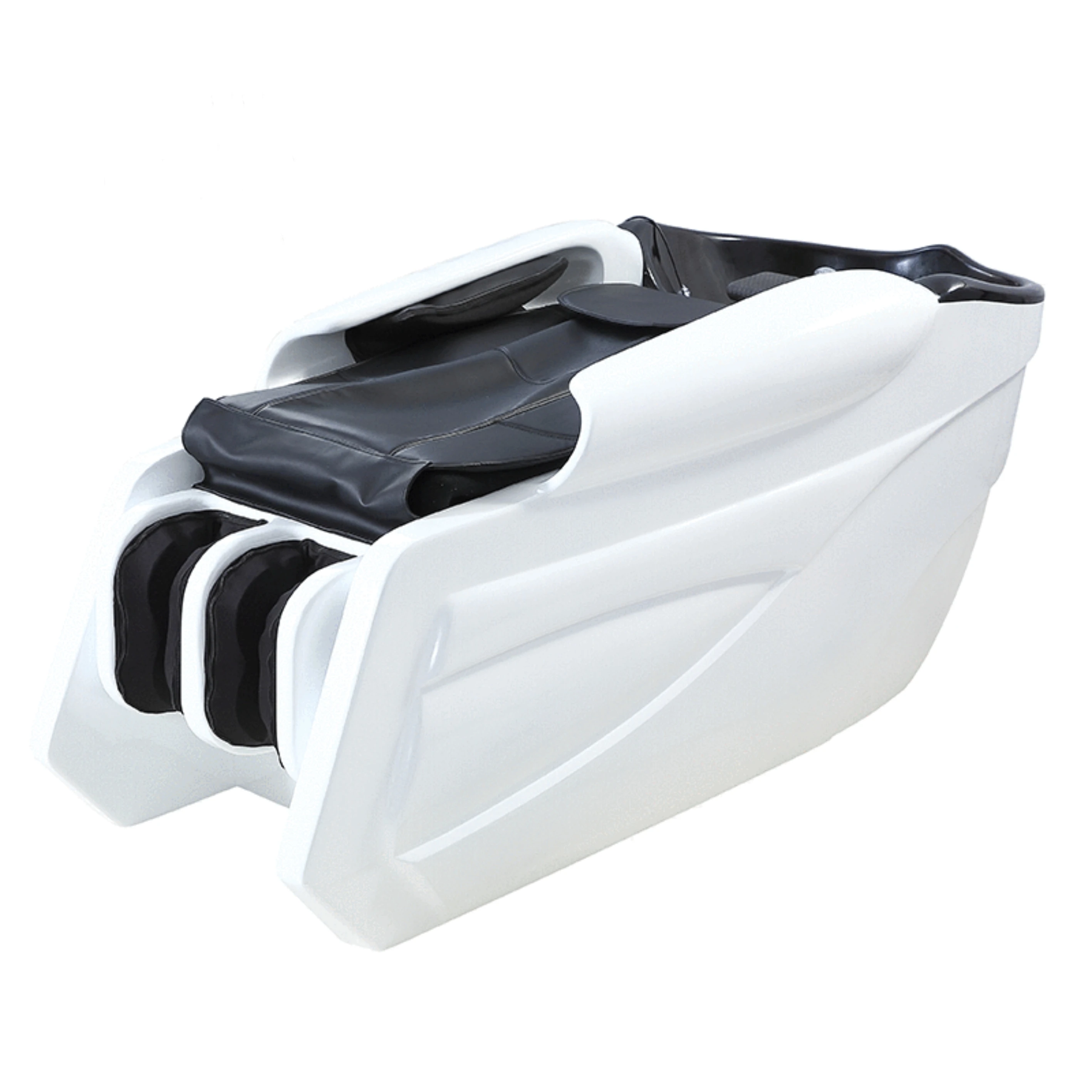 Luxury Barbershop Furniture White Reclining Electric Washing Chair Modern Massage Shampoo Chair for Sale