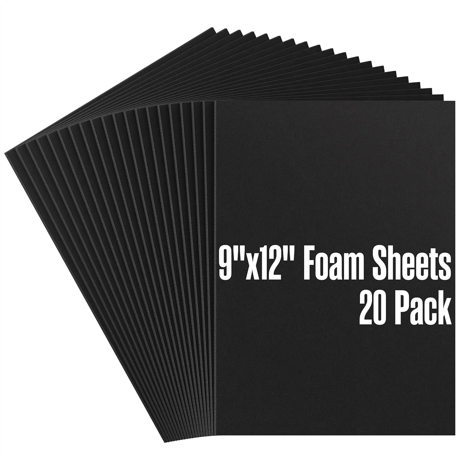 

EVA Foam Sheets for Crafts, 6mm Thick, 9x12 Inch, 20 Pack, Black, for Cosplay, Costumes, Kids Projects, Scrapbooking