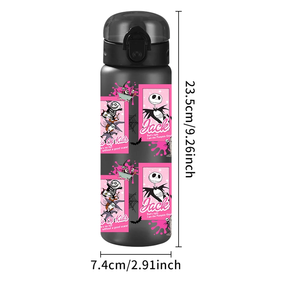 1Pc Disney, Skull, Pumpkin King, 26oz Plastic Water Bottle Sports Water Cup with Lift Rope Birthday/Back To School Gift