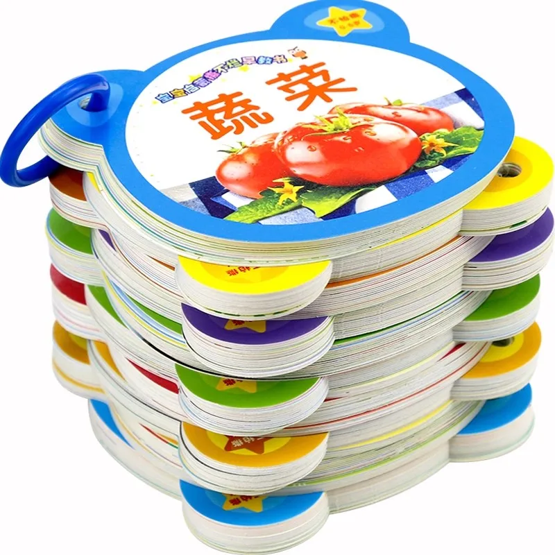 10pcs/set Early Childhood Education Books Puzzle Enlightenment Cognitive Cards Animal Fruit Literacy Card